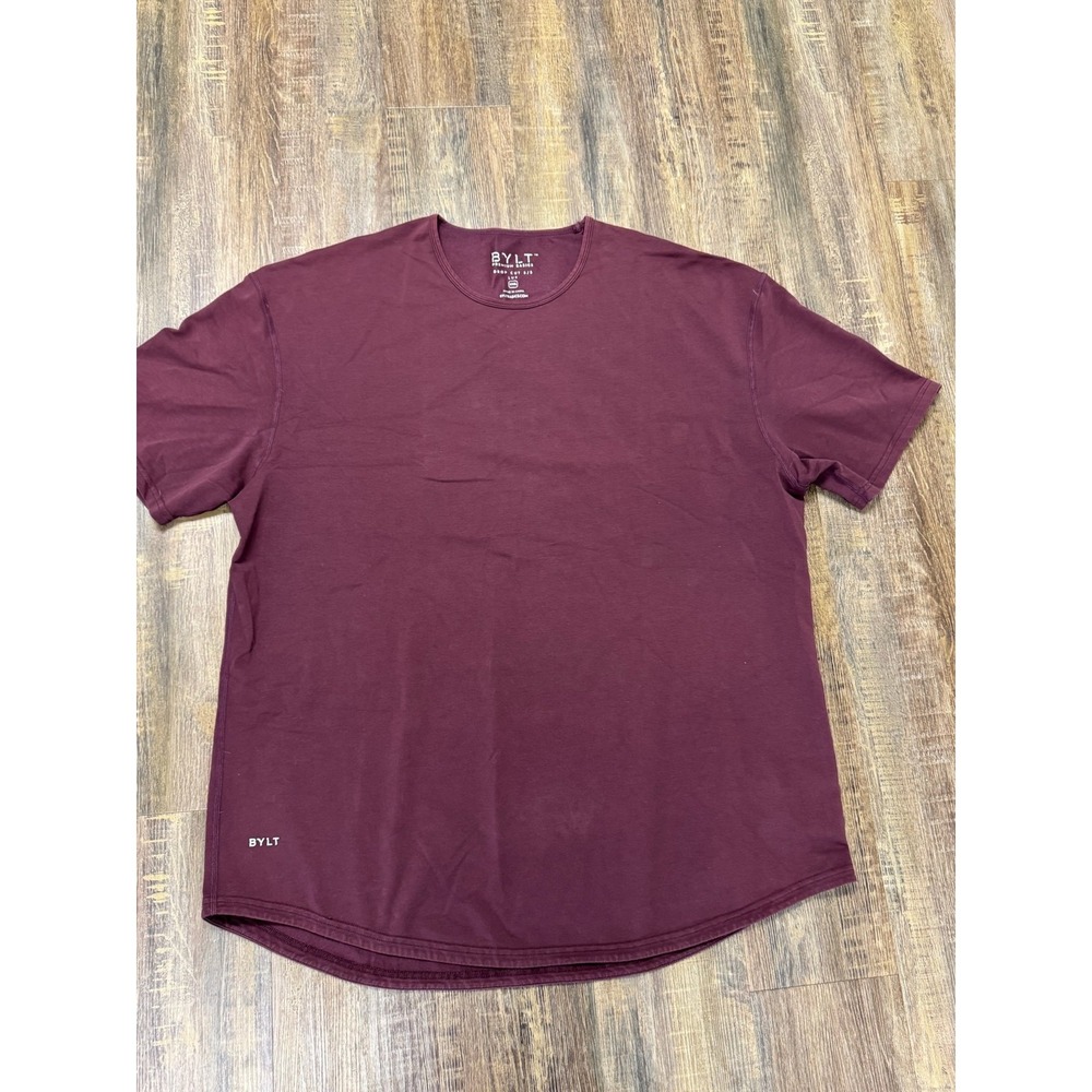 BYLT Drop Cut S S Lux T-Shirt‎ Men XXXL Maroon Short Sleeve Crew Neck